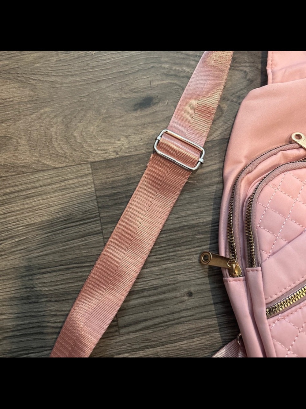 Quilted Pink Crossbody Sling Bag - Picture 4 of 5